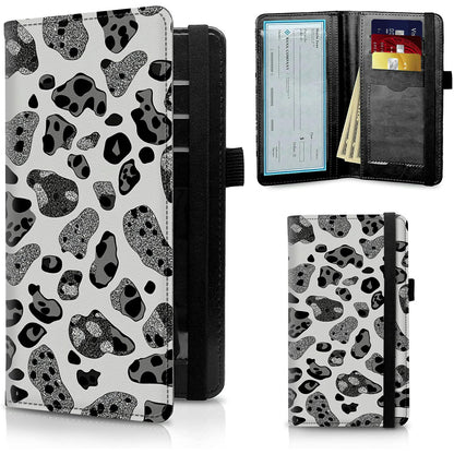 HOTFUYOCWE Leather Checkbook Covers for Men Women Check book Holder Cover Wallets for Personal Checkbook Duplicate Checks with RFID Blocking & Elastic Strap-Beautiful Black Horse