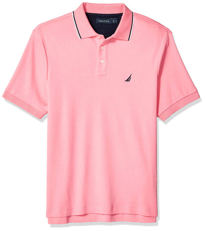 HOTNautica Men's Classic Fit Short Sleeve Dual Tipped Collar Polo Shirt