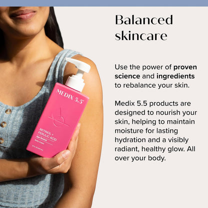 HOTMedix 5.5 Retinol Body Lotion Firming Moisturizer | Crepey Skincare Treatment | Retinol Body Cream | Anti Aging Firming Cream For Women Targets Look Of Crepe Skin, Wrinkles, & Sagging Skin, 15 Fl Oz
