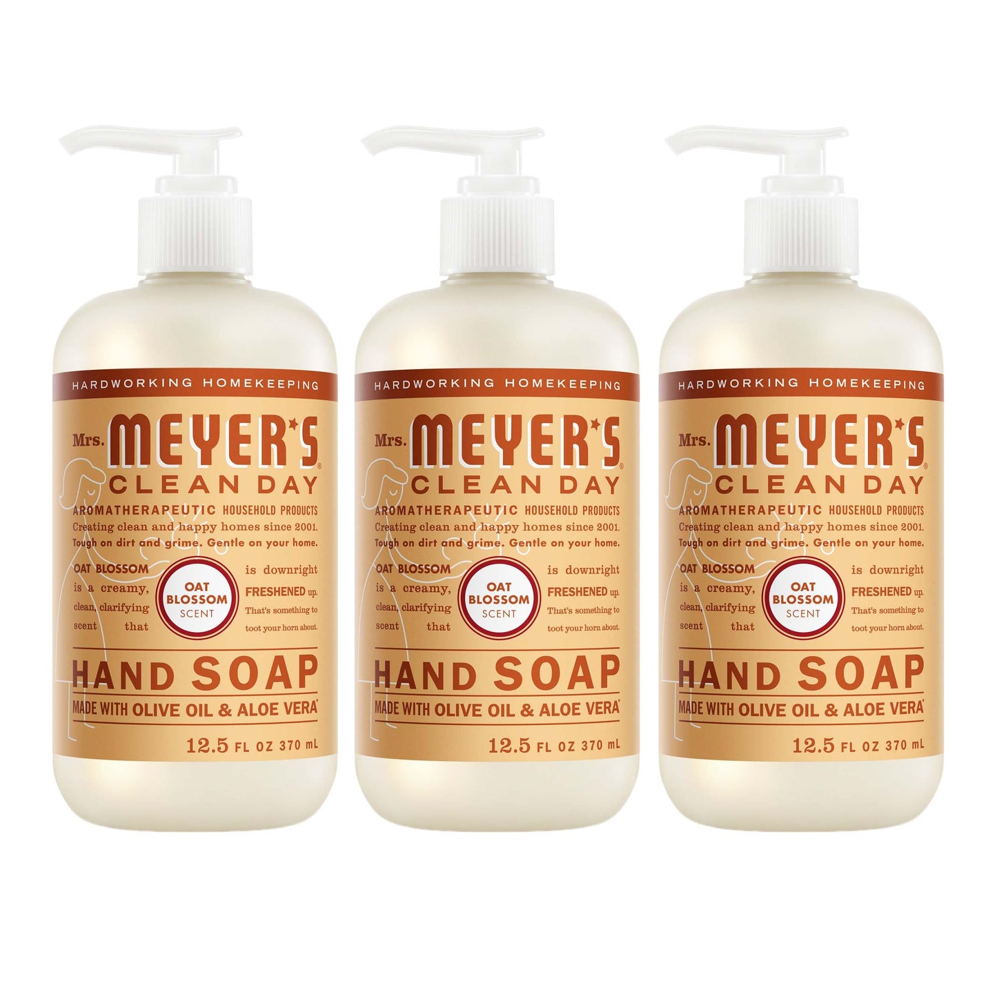 HOTMRS. MEYER'S CLEAN DAY Hand Soap, Rain Water Scent, 12.5 Fl Oz Bottle - 3 Pack