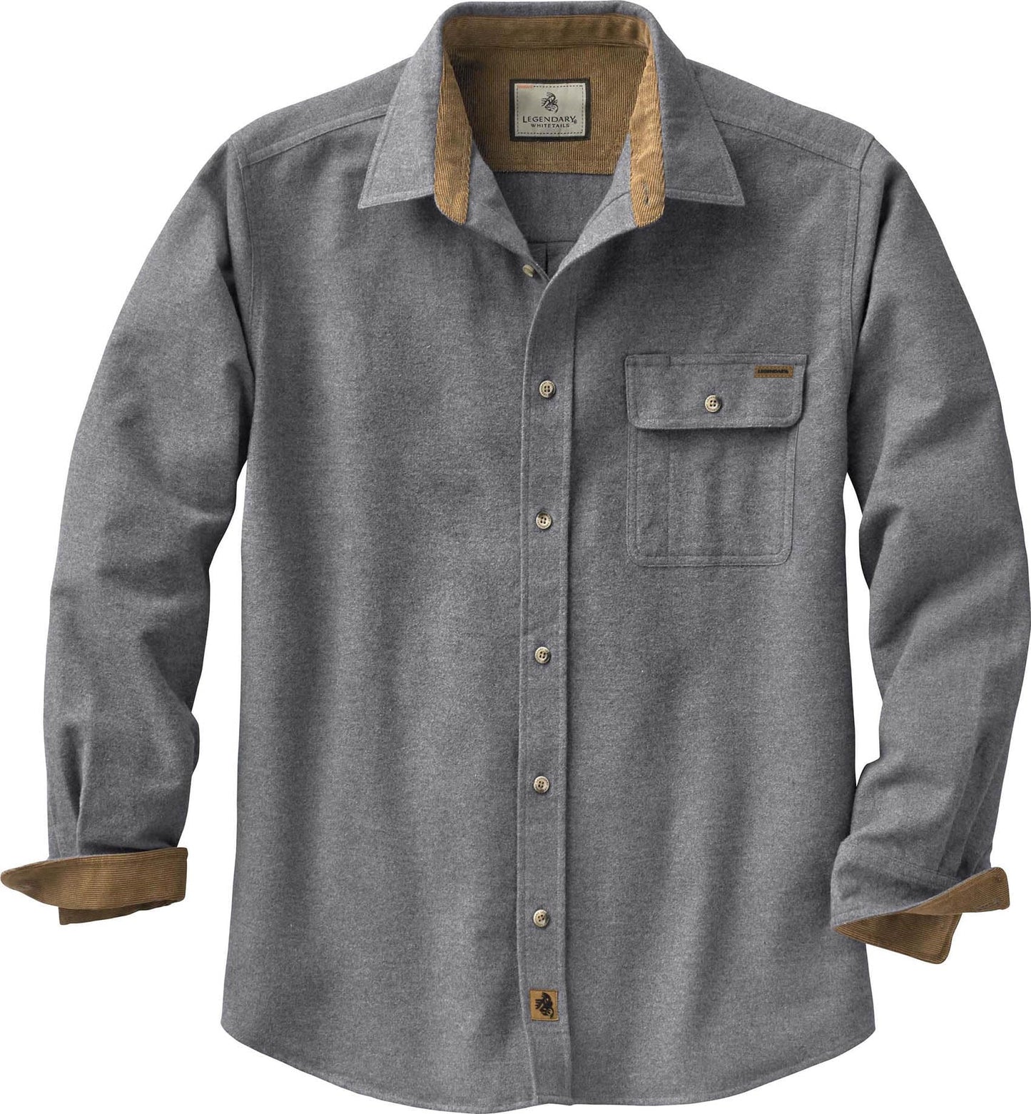 HOTLegendary Whitetails Mens Long Sleeve Button Down 100% Cotton Flannel Shirt