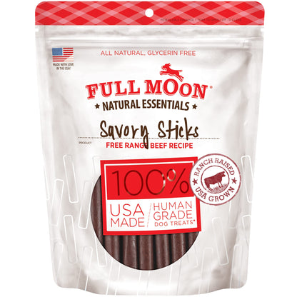 HOTFull Moon All Natural Human Grade Dog Treats, Essential Beef Savory Sticks, 22 Ounce, 1.375 Pound (Pack of 1)