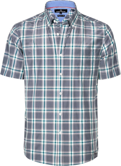 HOTAlimens & Gentle Plaid Mens Short Sleeve Button Down Shirts with Pocket | Lightweight,Button-Down Collar,Regular Fit,Excellent Colors,Breathable,Casual,Cotton Blend,Easy Care