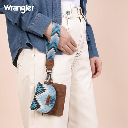 HOTWrangler Aztec Keychain Wristlet Wallets for Women Western Dual Pouch Wristlet Credit Card Holder Wallet with Zipper Pocket WG2211-W0051JN