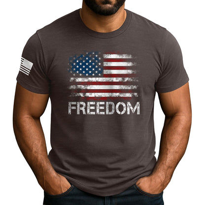 HOTAmerican Freedom Shirts for Men, Patriotic Shirts for Men | Patriotic shirt featuring freedom-themed graphics and American flag-inspired details with a bold heritage design