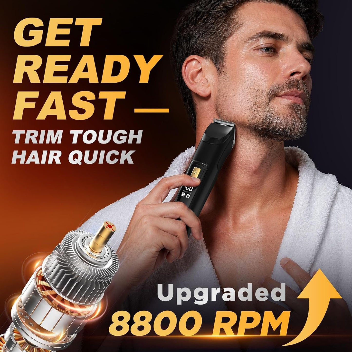 HOTBeard Trimmer for Men, All-in-One Electric Razor & Hair Clipper, Waterproof Cordless Mustache Grooming Kit, Rechargeable Beard Hair Nose Ear & Body Trimmer, Face Shaver, Gifts for Men Husband Father