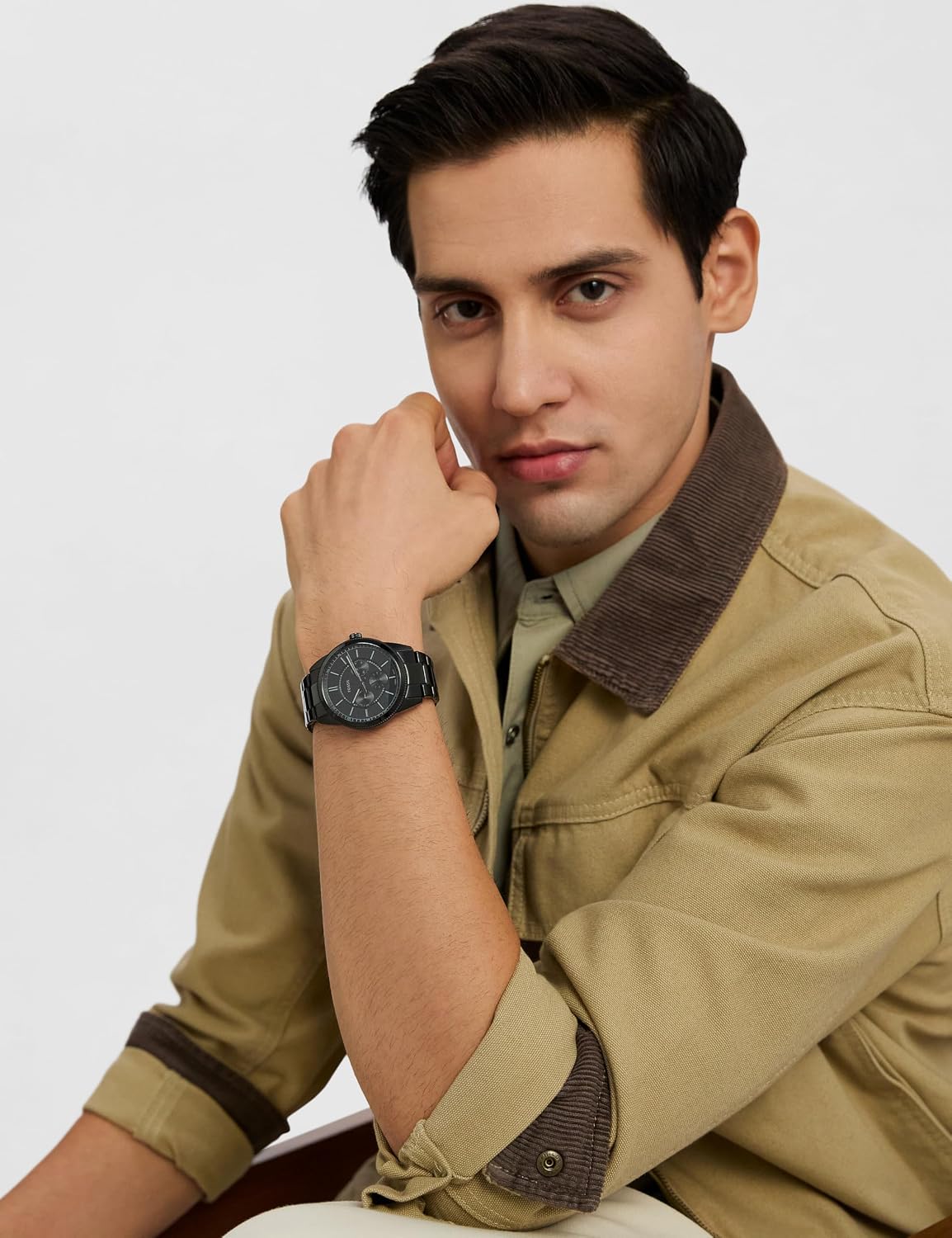 HOTFossil Men's Watch, Pearson Multifunction Stainless Steel Watch for Men