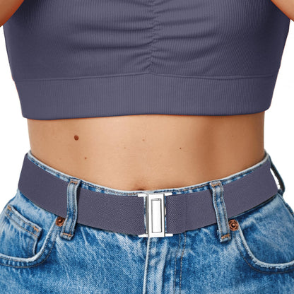 HOTNo Show Elastic Belts for Women with Invisible Flat Buckle Stretch Web Strap Belt for Jeans Pants Dresses