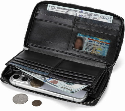 HOTMontana West Wrangler Black Wallet for Women Tooled Floral Zip Around Clutch Wallet RFID Blocking Keychain Credit Card Holder