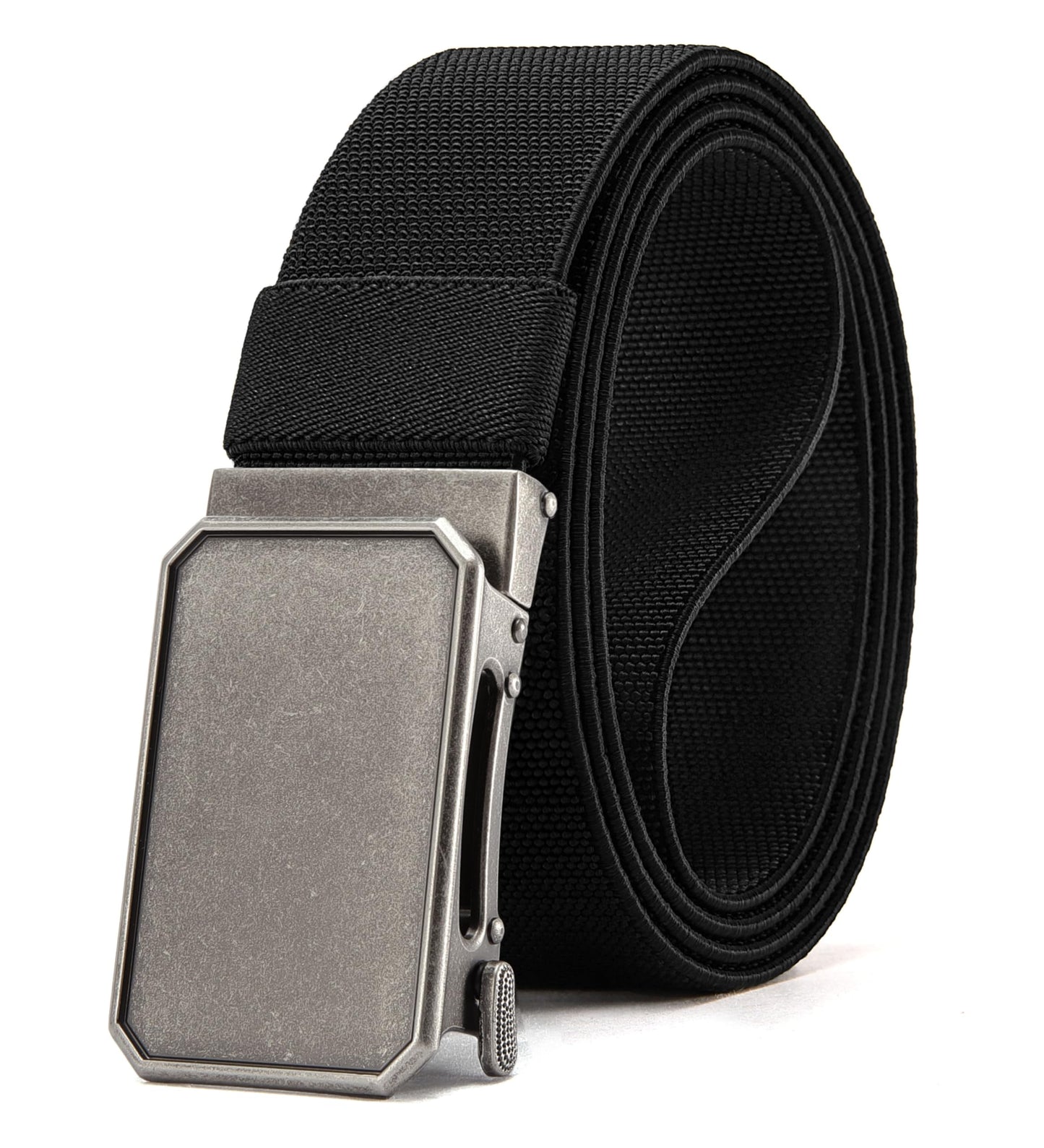 HOTCHAOREN Mens Ratchet Belt – 1.5" Stretch Nylon Belts for Casual, Work, Golf – Adjustable Fit for Everyday Comfort