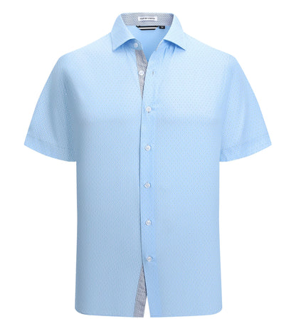 HOTAlex Vando Mens Printed Dress Shirts Easy Care Button Down Shirt | Four-way flexible weave, Inner collar & cuff contrast, Anti-wrinkle texture, Lightweight, Great present for male relatives