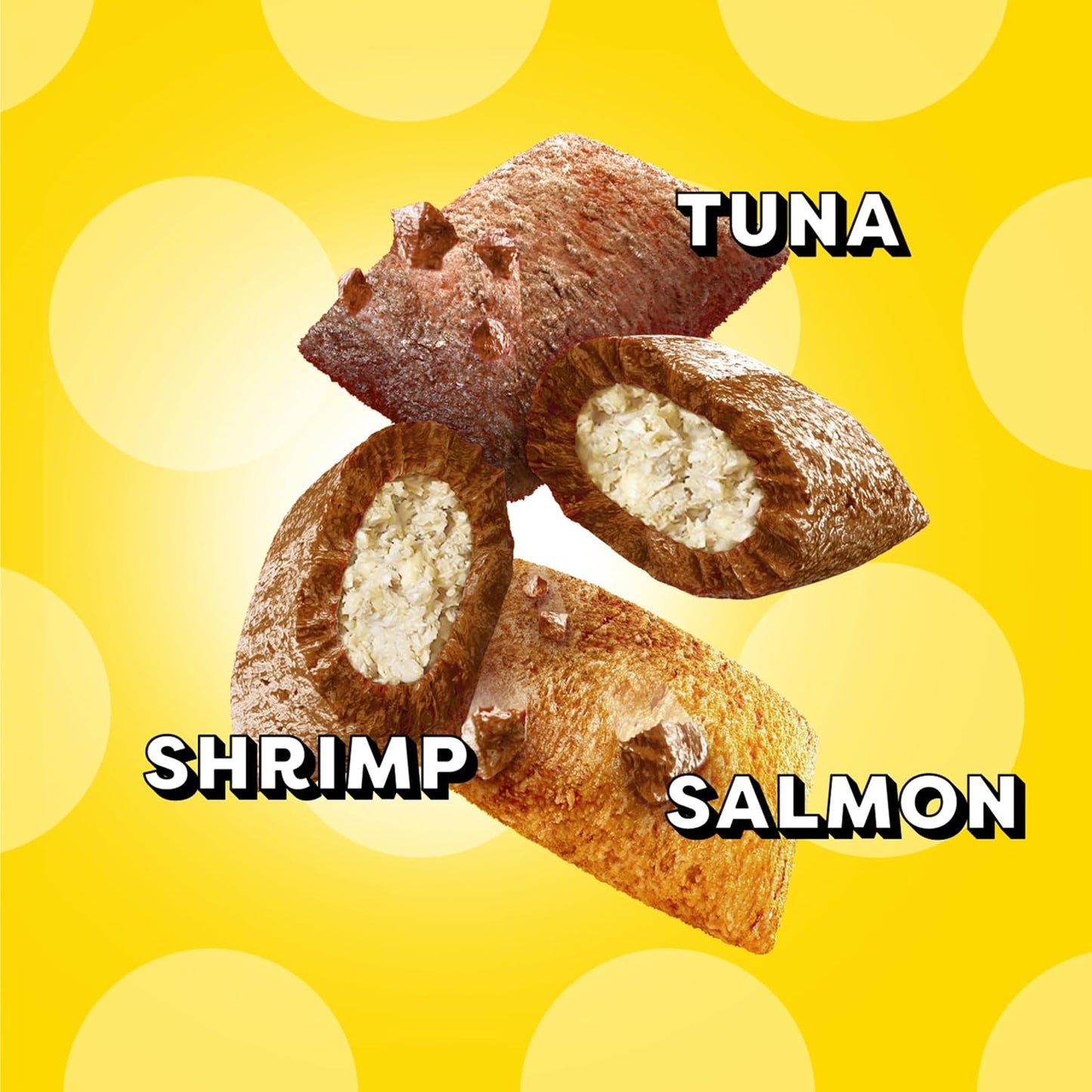 HOTTemptations Cat Treats MixUps Surfer's Delight, Tuna, Shrimp, Salmon Flavor, Crunchy and Soft Cat Treats, 30 oz. Tub