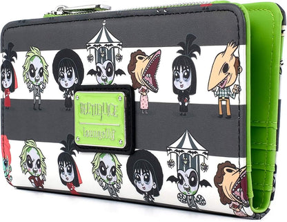 HOTLoungefly Beetlejuice Chibi All Over Print Faux Leather Wallet