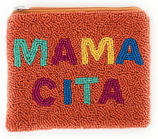 HOTMAMACITA Coin Purse, Coin Pouch, Mamacita Beaded Pouch, Beaded Coin Purse, Birthday Gift, Best Friend Gift, Wallets for Her, Mothers Day Gift