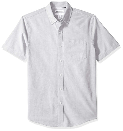 HOTAmazon Essentials Men's Short-Sleeve Oxford Shirt with Pocket