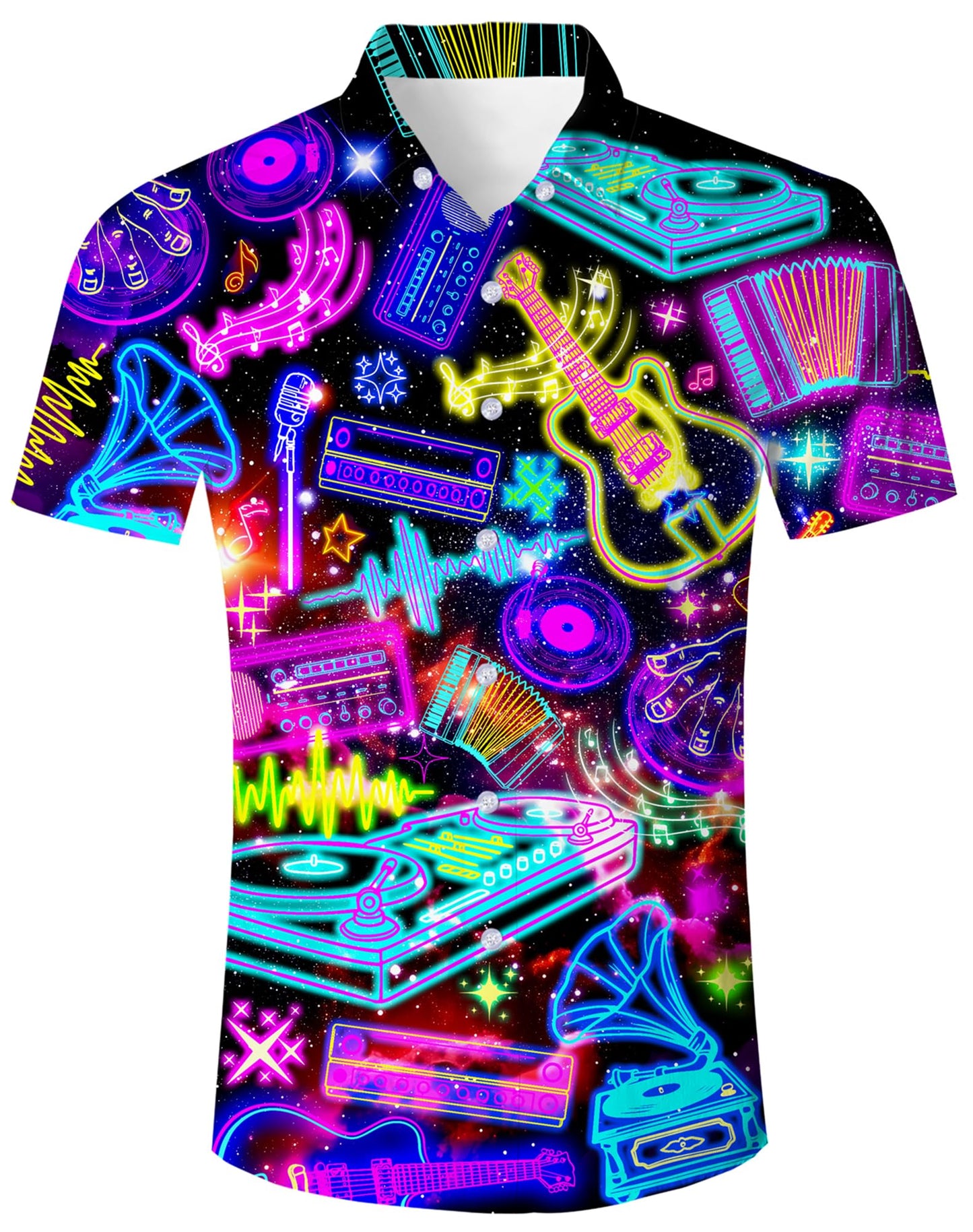 HOTuideazone Mens Funny Hawaiian Shirts 3D Graphic Button Down Short Sleeve Tropical Holiday Beach Aloha Shirt
