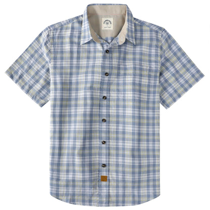 HOTDubinik® Mens Short Sleeve Button Down Shirts 100% Cotton Plaid Men's Casual Button-Down Shirts with Pocket