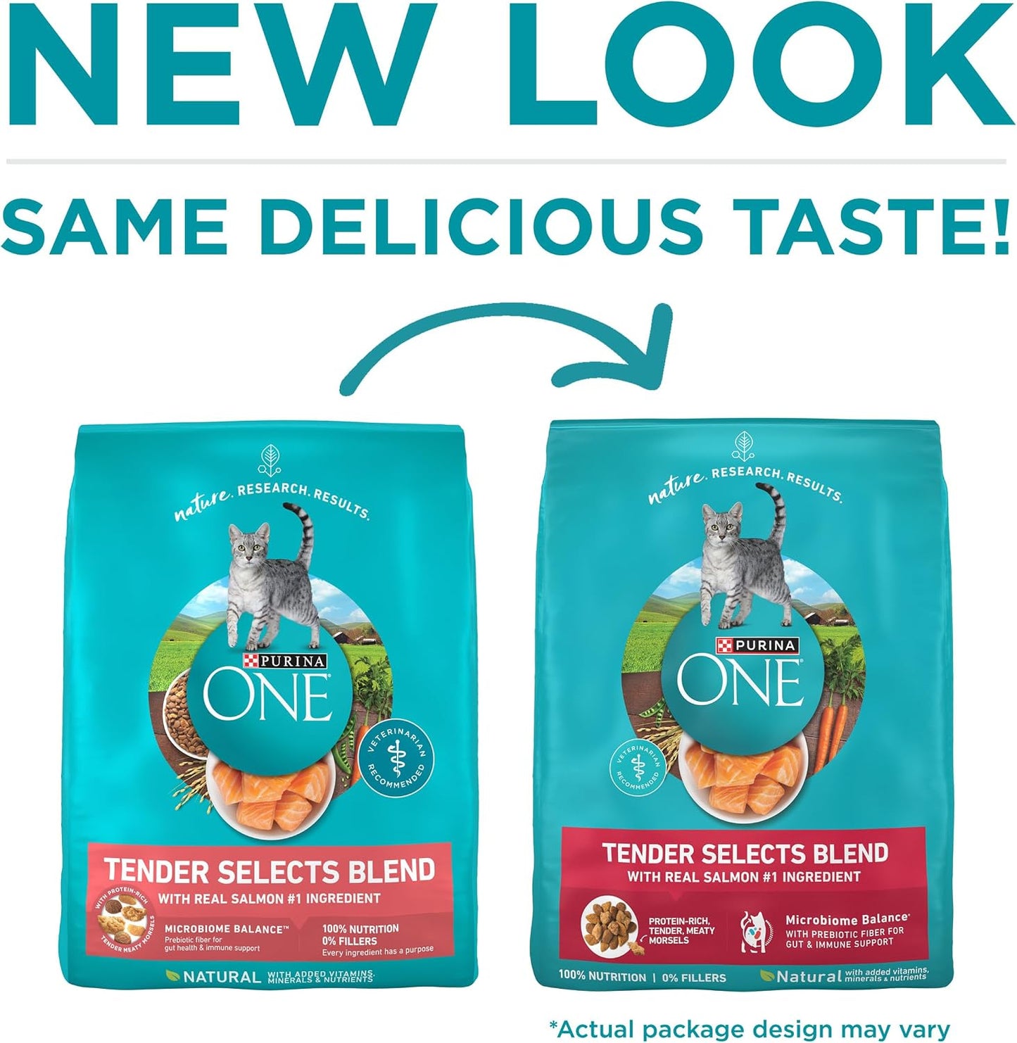 HOTPurina ONE Natural Dry Cat Food, Tender Selects Blend With Real Salmon - 7 lb. Bag