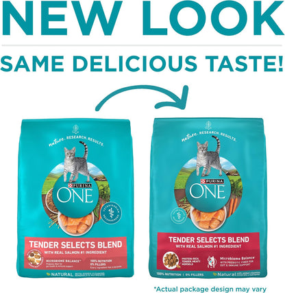 HOTPurina ONE Natural Dry Cat Food, Tender Selects Blend With Real Salmon - 7 lb. Bag
