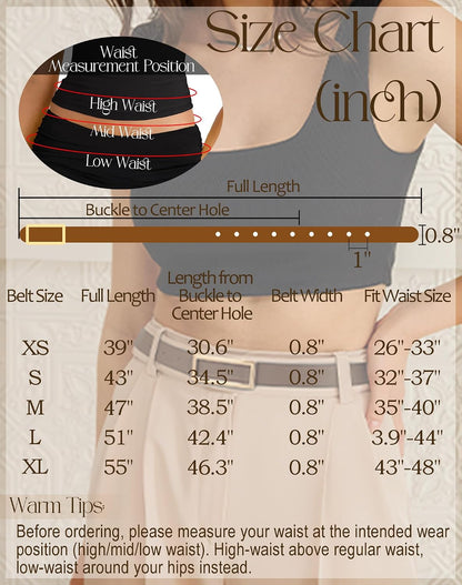 HOTSANSTHS Skinny Reversible Belts for Women, Two-in-one Women Thin Belt for Dresses Jeans Pants with Gold Buckle
