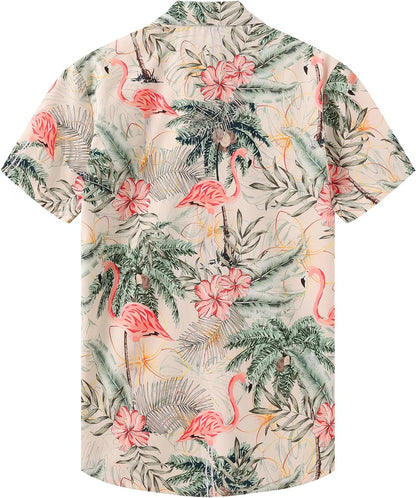 HOTKYKU Hawaiian Shirt for Men: Beach Vacation Summer Short Sleeve Button Down Mens Shirts Casual Stylish