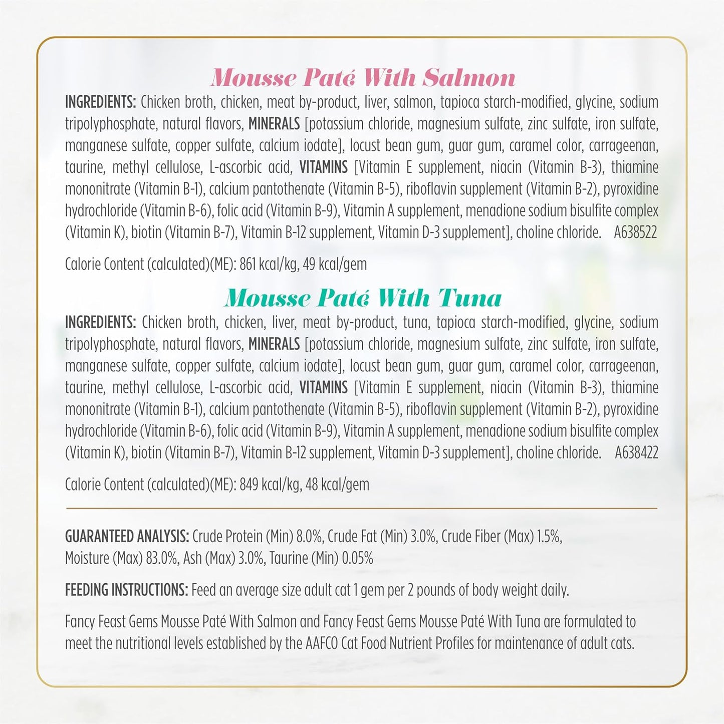 HOTFancy Feast Gems Pate Cat Food Mousse and a Halo of Savory Gravy Wet Cat Food Variety Pack - (Pack of 12) 4 oz. Boxes