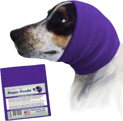 HOTHappy Hoodie The Original Dog & Cat Calming Band - American Brand - Anxiety Relief/Noise Protection - Grooming - Thunder - Fireworks (Black) - Since 2008, Large (Pack of 2)