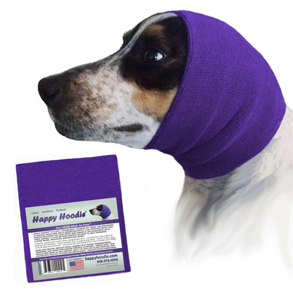 HOTHappy Hoodie The Original Dog & Cat Calming Band - American Brand - Anxiety Relief/Noise Protection - Grooming - Thunder - Fireworks (Large, Black) - Since 2008
