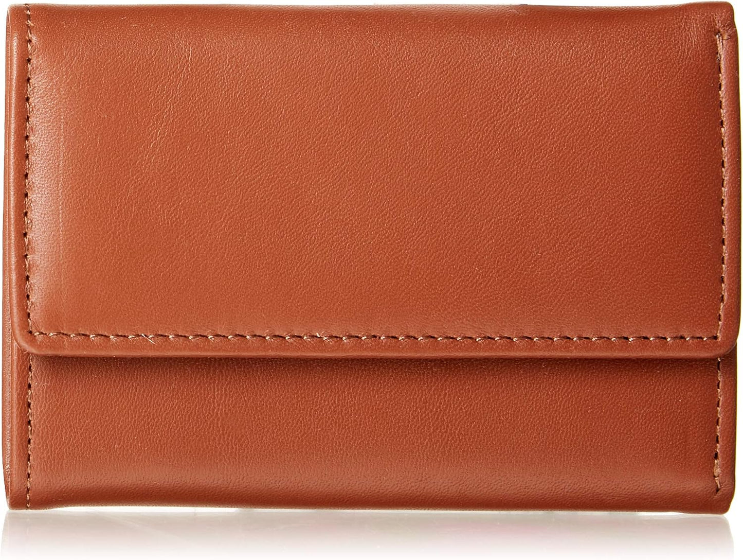 HOTRoyce Leather Trifold Key Case Organizer Wallet In Genuine Leather Tri-Fold Wallet, Tan