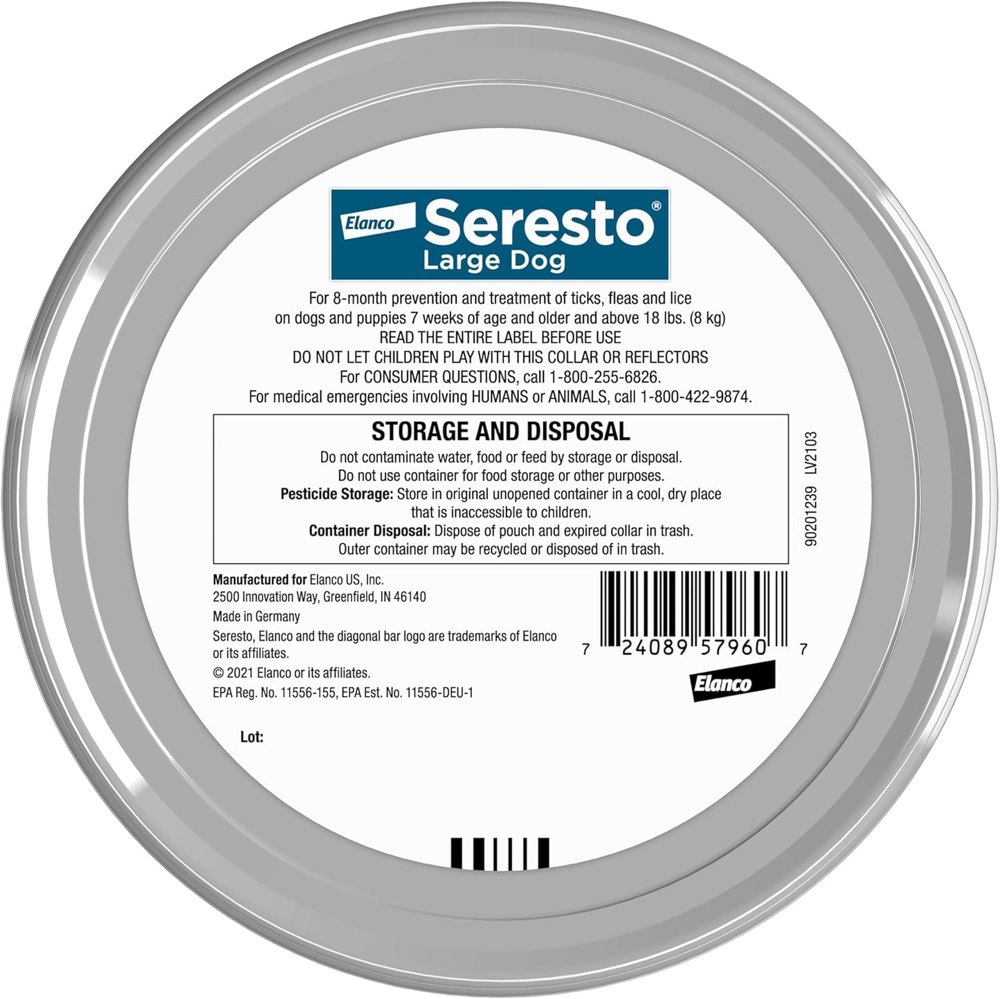 HOTSeresto Large Dog Vet-Recommended Flea & Tick Treatment & Prevention Collar for Dogs Over 18 lbs. | 2-Pack