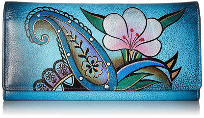 HOTAnna by Anuschka Women's Hand Painted Genuine Leather Multi Pocket Wallet