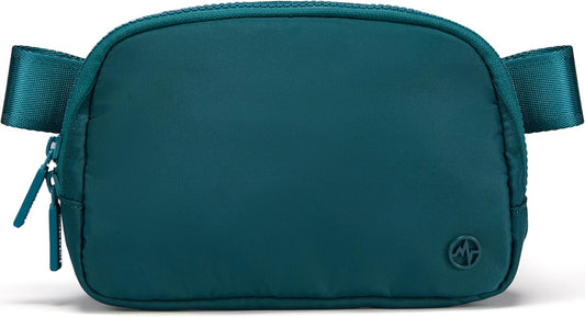 HOTPander Two Way Zipper Fanny Pack Nylon Everywhere Belt Bag for Women, Water Repellent Waist Packs, Crossbody Bags with Adjustable Strap (Teal Blue).
