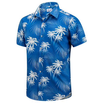 HOTEUOW Men's Hawaiian Shirt Short Sleeve Printed Button Down Beach Shirts