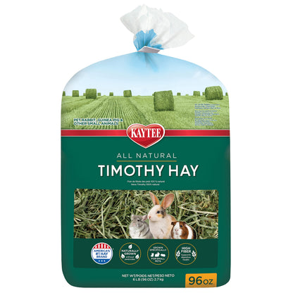 HOTKaytee Timothy Hay, High Fiber, Grown Specifically for Small Animals, Rabbits, Guinea Pigs, Chinchillas, Ideal Bulk Order for Small Pets, 3 Pounds