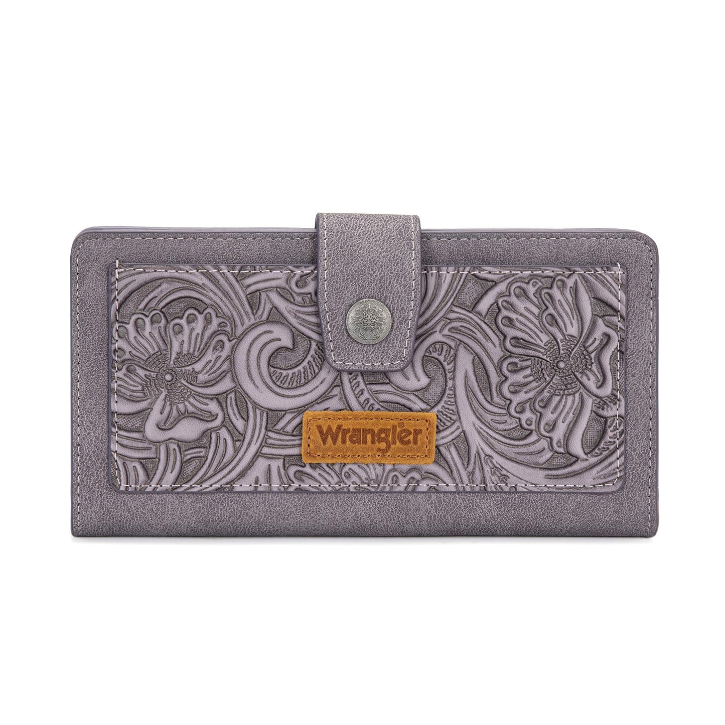 HOTMontana West X Wrangler Large Womens Wallet Western Tooling Flower Wallets, Card Cases & Money Organizers Bifold Card Cash Phone Wallet Ladies Female Travel Clutch Wallets with RFID Lining