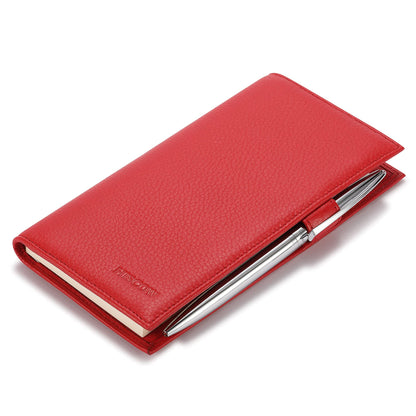 HOTHISCOW Leather Checkbook Cover for Duplicate Checks with Pen Holder | Full grain cowhide, personal check book & register pockets, removable vinyl divider, durable stitching, gifts for women men