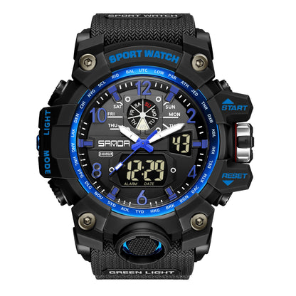 HOTKXAITO Men's Watches Sports Outdoor Waterproof Military Wrist Watch Date Multi Function Tactics LED Alarm Stopwatch