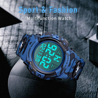 HOTL LAVAREDO Mens Digital Watch Sports Military Watches Waterproof Outdoor Chronograph Wrist Watches for Men with LED Back Ligh/Alarm/Date