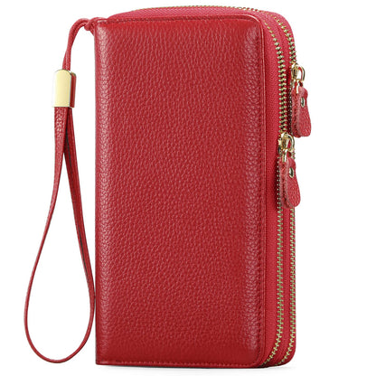 HOTSENDEFN Leather Women Wallet RFID Blocking Zipper Around Phone Holder Clutch Wristlet Large Capacity