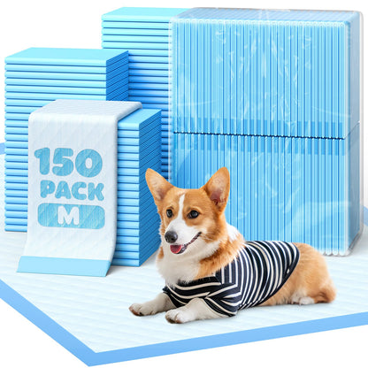 HOTPowools 100-Pack X-Large Puppy Pads - 34'' x 28'' Pee Pads for Dogs Potty Training with Leak-Proof Quick-Dry Design, 6-Layer Wee Wee Pads for Dogs, Blue