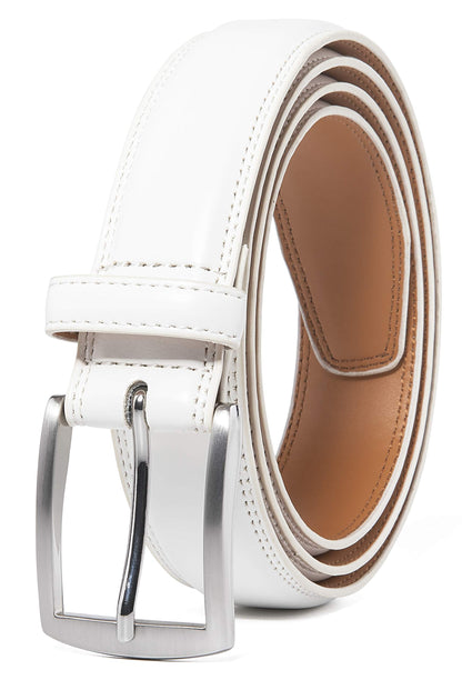 HOTFabio Valenti Genuine Leather Dress Belts For Men - Mens Belt For Suits, Jeans, Uniform With Single Prong Buckle