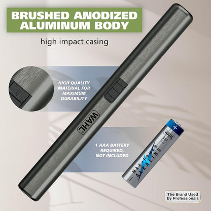 HOTWahl Micro Groomsman Battery Personal Trimmer for Hygienic Grooming with Rinseable, Interchangeable Heads for Eyebrows, Neckline, Nose, Ears, & Other Detailing - 05640-600