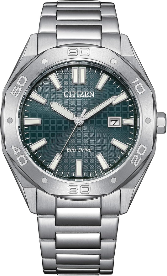 HOTCitizen Men's Eco-Drive Sport Casual Odyn Watch, Stainless Steel Watch, 3 Hand, Date