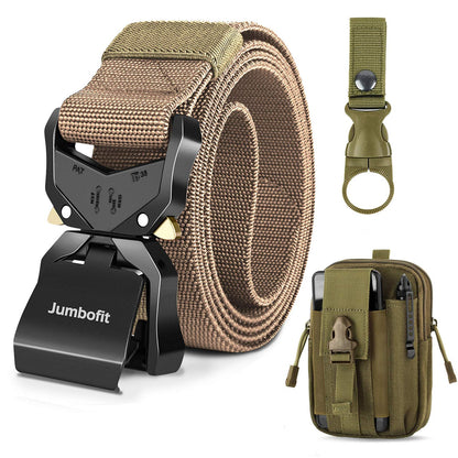 HOTTactical Belt for Men and Women, Military Work Belt Nylon with Quick-Release Buckle, Gift with Molle Pouch & Clip