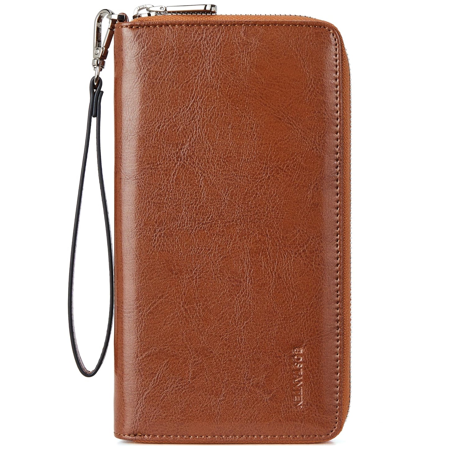 HOTBOSTANTEN Leather Wallet for Women RFID Blocking Zip Around Credit Cards Holder Phone Clutch