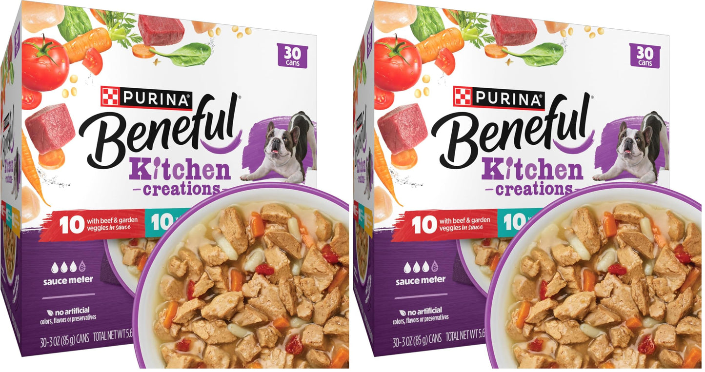 HOTPurina Beneful Kitchen Creations With Beef, Chicken, or Lamb Wet Dog Food Variety Pack - (Pack of 30) 3 oz. Cans