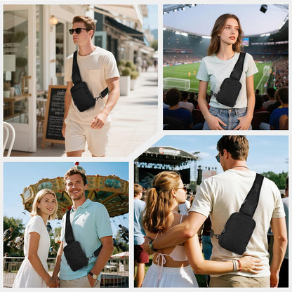 HOTVADOO Sling Bag, Crossbody Bag with Zipper Lock, RFID Blocking & Water Resistant for Men and Women