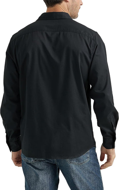 HOTWrangler Authentics Men's Long Sleeve Classic Woven Shirt