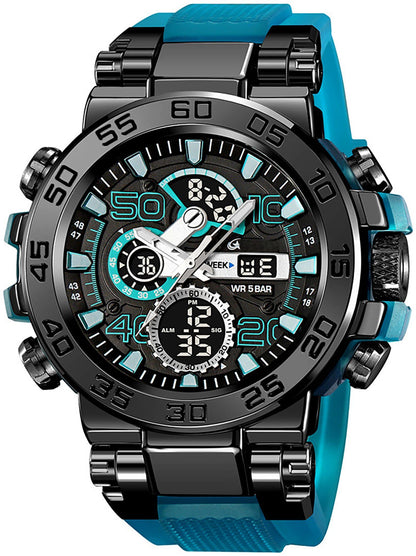 HOTfindtime Mens Watches Sports Outdoor Watch for Men Designer Large Face Military Men's Wristwatches with Date Week Alarm LED Waterproof Stopwatch