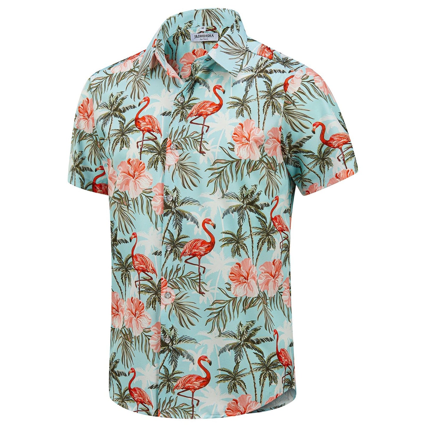 HOTJ&DHUASHA Men's Hawaiian Shirts Casual Button Down Short Sleeve Beach Tropical Aloha Shirt